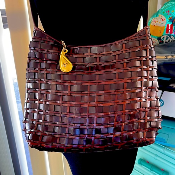 Sharif Vintage Woven Leather Shoulder Bag/Purse